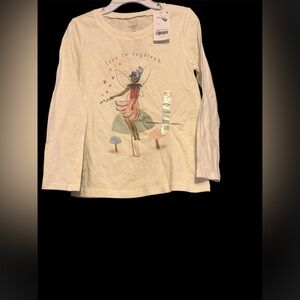 Carter's Cream Long Sleeve Tee with Fairy Design